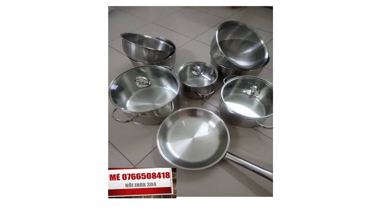 Bộ nồi gia đình nhiều cỡ, nắp kính chịu nhiệt
